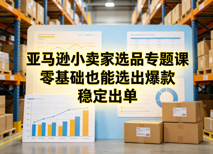 亚马逊小卖家选品专题课，零基础也能选出爆款，稳定出单-鼎誉项目网