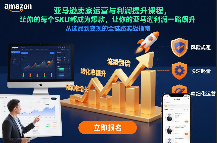 亚马逊卖家运营与利润提升课程，让你的每个SKU都成为爆款，让你的亚马逊利润一路飙升(更新26年3月)-鼎誉项目网
