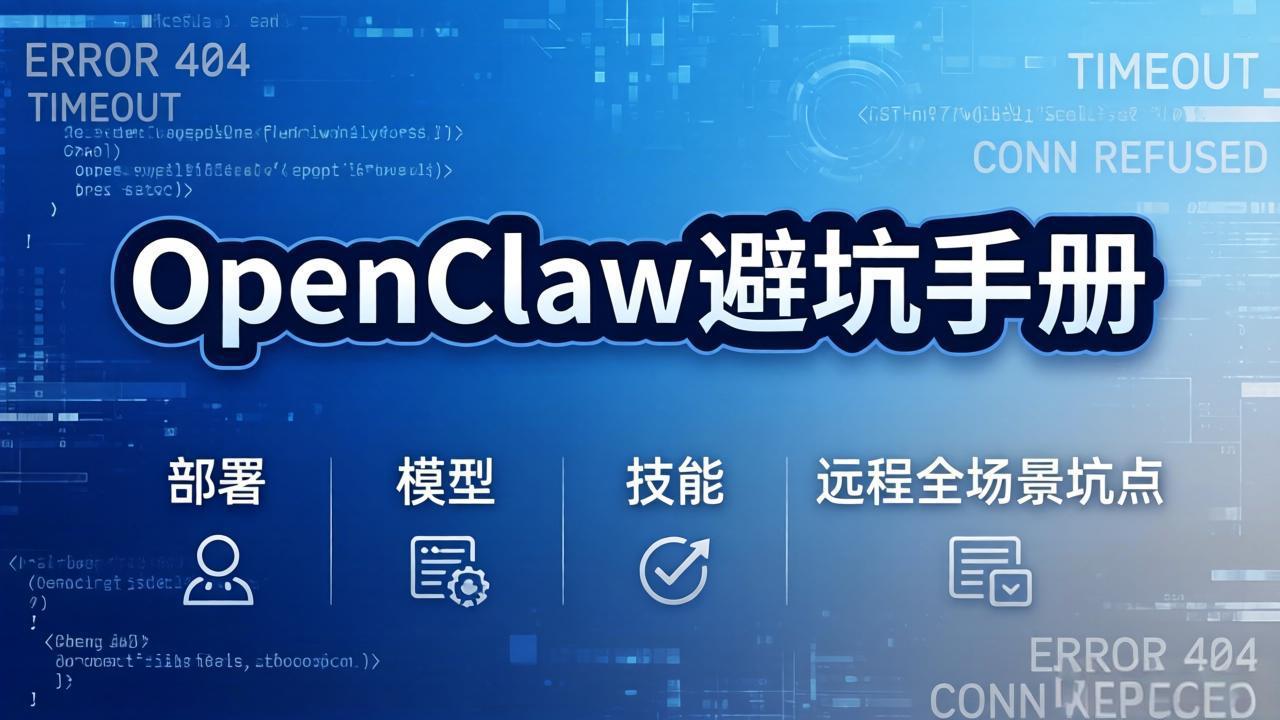 OpenClaw避坑手册：部署+模型+技能+远程全场景坑点，一次性给你说全，少走弯路-鼎誉项目网