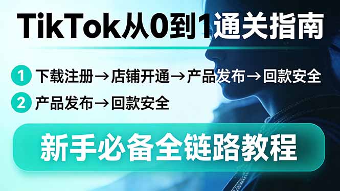 TikTok从0到1通关指南：下载注册→店铺开通→产品发布→回款安全，新手必备全链路教程-鼎誉项目网