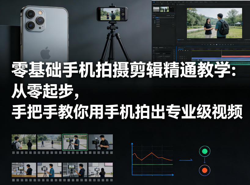 零基础手机拍摄剪辑精通教学：从零起步，手把手教你用手机拍出专业级视频-鼎誉项目网