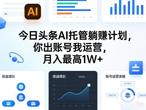 今日头条AI托管躺賺计划，你出账号我运营，月入最高1W+【揭秘】-鼎誉项目网