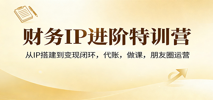 财务IP进阶特训营：从IP搭建到变现闭环，代账，做课，朋友圈运营-鼎誉项目网