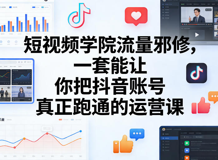 短视频学院流量邪修，一套能让你把抖音账号真正跑通的运营课-鼎誉项目网