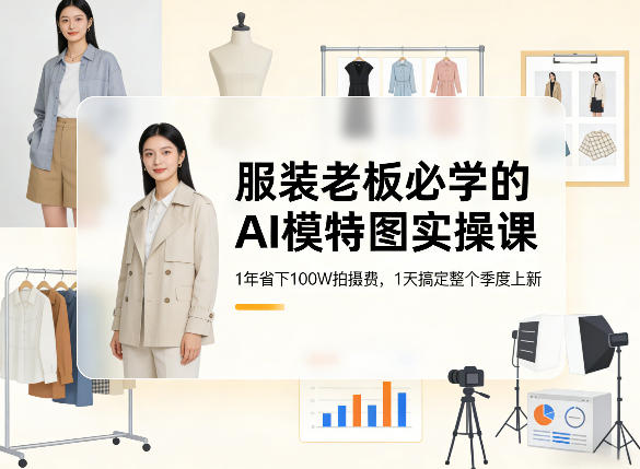服装老板必学的AI模特图实操课，1年省下100W拍摄费，1天搞定整个季度上新-鼎誉项目网