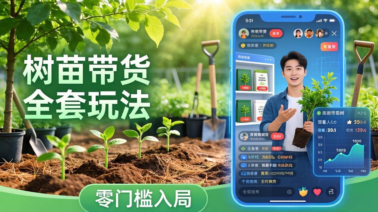 视频号AI树苗带货全套玩法：零门槛入局，掌握豆包、千问等AI工具制作树苗视频的全套流程-鼎誉项目网
