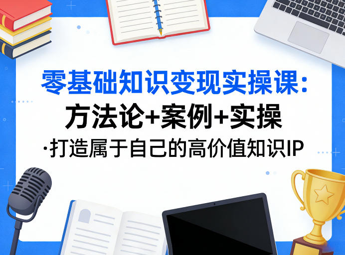 零基础知识变现实操课，方法论+案例+实操，打造属于自己的高价值知识IP-鼎誉项目网