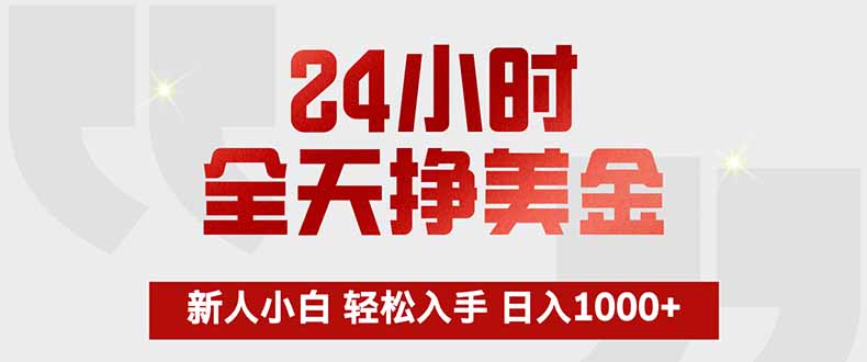 24小时全天挣美金，新人小白轻松入手，长期稳定，日入1000+-鼎誉项目网