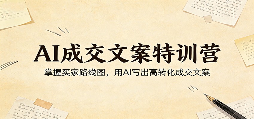 AI成交文案特训营：掌握买家路线图，用AI写出高转化成交文案-鼎誉项目网