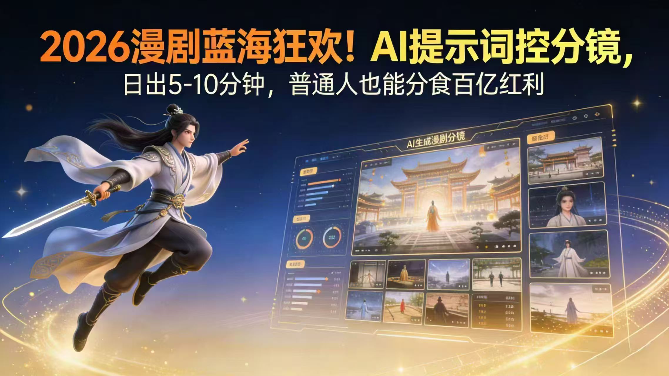 2026漫剧红利实锤！ AI 提示词控分镜， 普通人也能轻松月入过万-鼎誉项目网