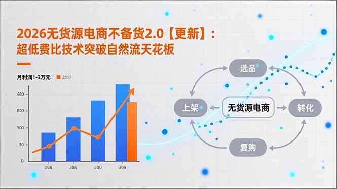 2026无货源电商不备货2.0【更新-3月】：超低费比技术突破自然流天花板，单店月利润1-3万元-鼎誉项目网