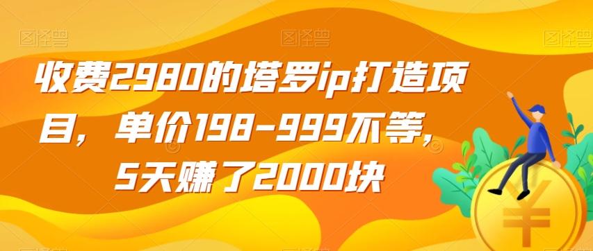 收费2980的塔罗ip打造项目，单价198-999不等，5天赚了2000块【揭秘】-鼎誉项目网