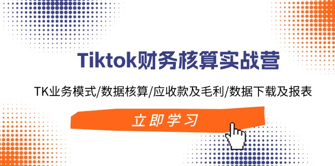 Tiktok财务核算实战营：TK业务模式/数据核算/应收款及毛利/数据下载及报表-鼎誉项目网