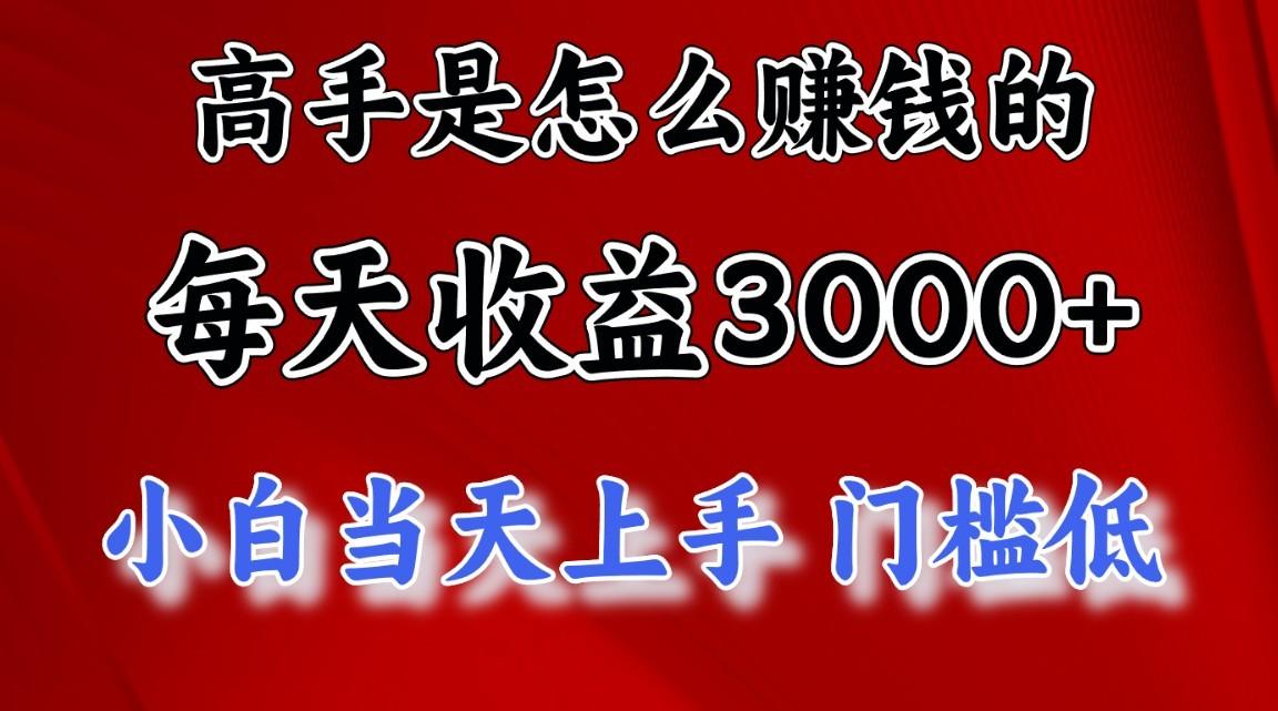 高手是怎么赚钱的,一天收益3000+,闷声发财项目,不是一般人能看懂的-鼎誉项目网