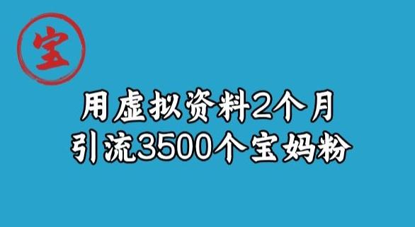 宝哥虚拟资料项目，2个月引流3500个宝妈粉-鼎誉项目网