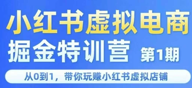 小红书虚拟电商掘金特训营第1期，从0到1，带你玩转小红书虚拟店铺-鼎誉项目网