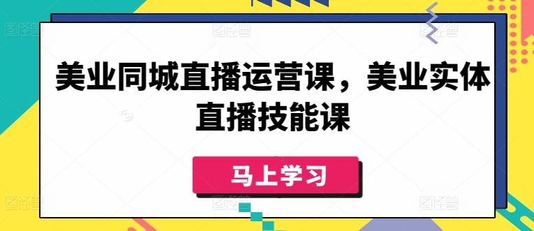 美业同城直播运营课，美业实体直播技能课-鼎誉项目网