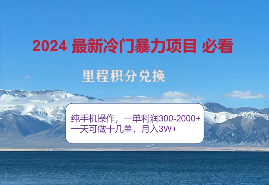2024惊爆冷门暴利，里程积分最新玩法，高爆发期，一单300+—2000+-鼎誉项目网