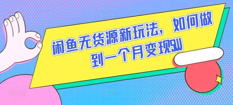 闲鱼无货源新玩法，如何做到一个月变现5W【揭秘】-鼎誉项目网