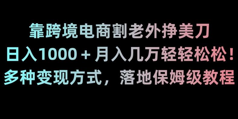 靠跨境电商割老外挣美刀，日入1000＋月入几万轻轻松松！多种变现方式，落地保姆级教程【揭秘】-鼎誉项目网