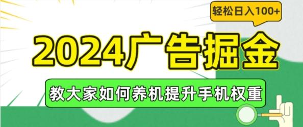 2024广告掘金，教大家如何养机提升手机权重，轻松日入100+【揭秘】-鼎誉项目网