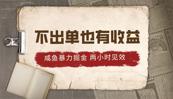 2024咸鱼暴力掘金，不出单也有收益，两小时见效，当天突破500+-鼎誉项目网