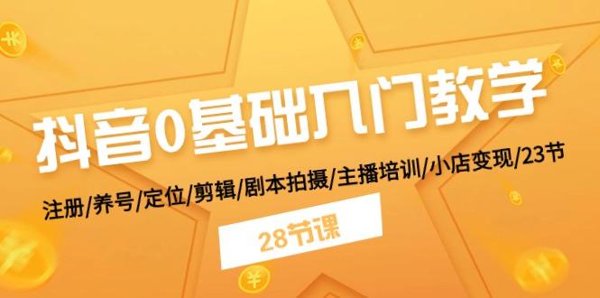 抖音0基础入门教学 注册/养号/定位/剪辑/剧本拍摄/主播培训/小店变现/28节-鼎誉项目网