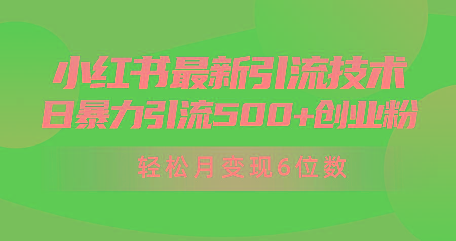 (9871期)日引500+月变现六位数24年最新小红书暴力引流兼职粉教程-鼎誉项目网