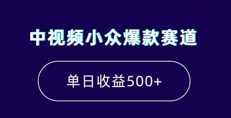 中视频小众爆款赛道，7天涨粉5万+，小白也能无脑操作，轻松月入上万【揭秘】-鼎誉项目网