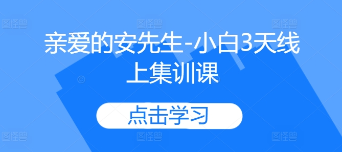 亲爱的安先生-小白3天线上集训课-鼎誉项目网