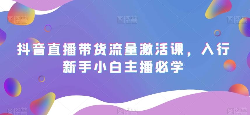 抖音直播带货流量激活课，入行新手小白主播必学-鼎誉项目网