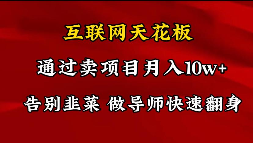 导师训练营互联网的天花板，让你告别韭菜，通过卖项目月入10w+，一定要…-鼎誉项目网