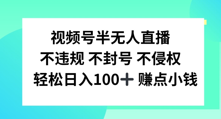 视频号半无人直播，不违规不封号，轻松日入100+【揭秘】-鼎誉项目网