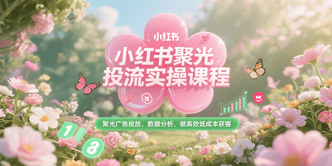 小红书聚光投流实操课程,聚光广告投放、数据分析、做高效低成本获客-鼎誉项目网