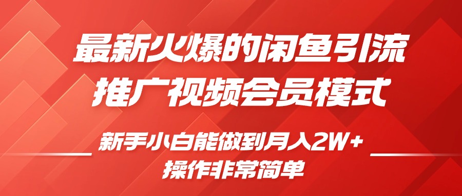 闲鱼引流推广影视会员，0成本就可以操作，新手小白月入过W+【揭秘】-鼎誉项目网