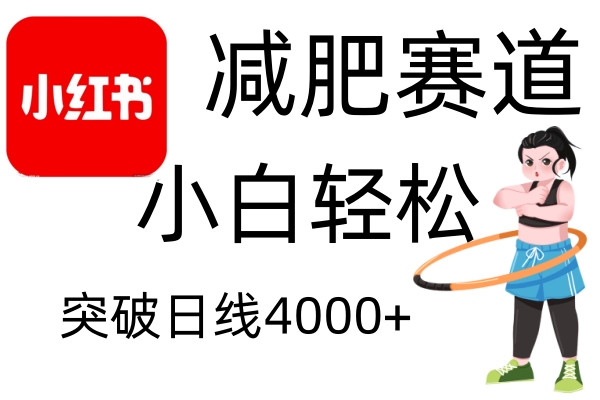 小红书减肥赛道,简单零成本,无需剪辑,不用动脑,小白轻松日利润4000+-鼎誉项目网