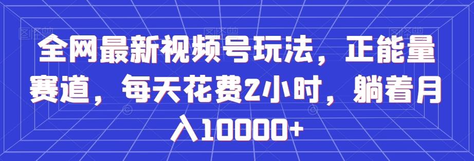 全网最新视频号玩法，正能量赛道，每天花费2小时，躺着月入10000+【揭秘】-鼎誉项目网