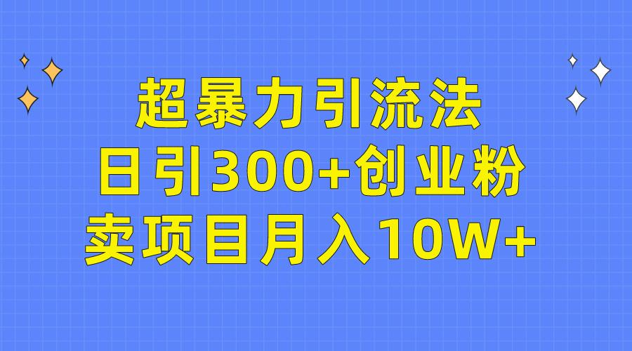 (9954期)超暴力引流法，日引300+创业粉，卖项目月入10W+-鼎誉项目网