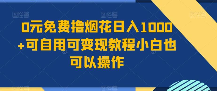 0元免费撸烟花日入1000+可自用可变现教程小白也可以操作，永久免费更新链接-鼎誉项目网