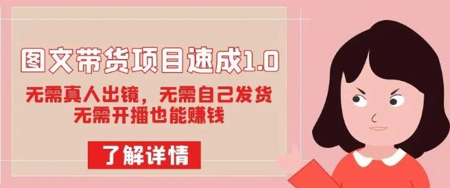 图文带货项目速成1.0：无需真人出镜，无需自己发货，无需开播也能赚钱！-鼎誉项目网