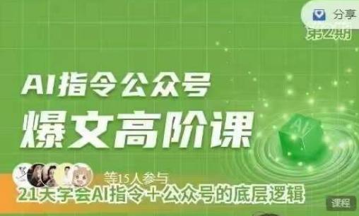 Ai指令公众号高阶课，学会ai指令+公众号的底层逻辑-鼎誉项目网