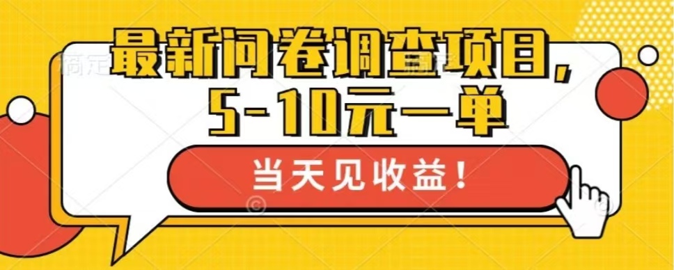 最新问卷调查项目，单日零撸100＋-鼎誉项目网