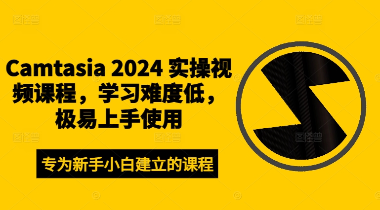 Camtasia 2024 实操视频课程，学习难度低，极易上手使用-鼎誉项目网