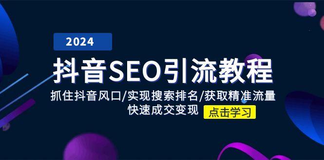 抖音 SEO引流教程：抓住抖音风口/实现搜索排名/获取精准流量/快速成交变现-鼎誉项目网