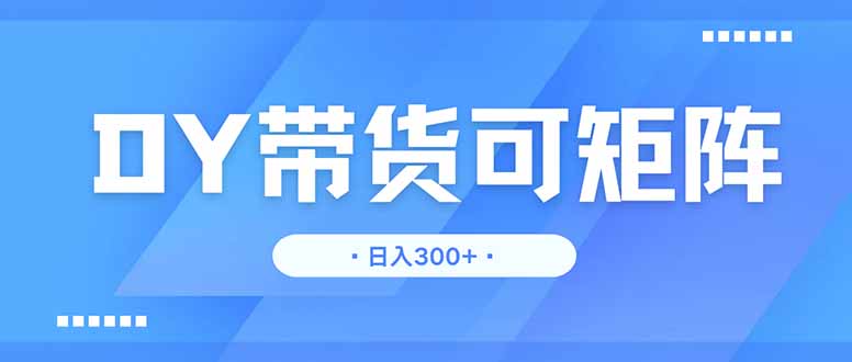 DY带货，日入300＋矩阵无上限-鼎誉项目网