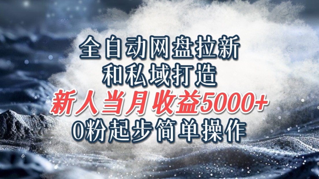 全自动网盘拉新和私域打造,0粉起步简单操作,新人入门当月收益5000以上-鼎誉项目网