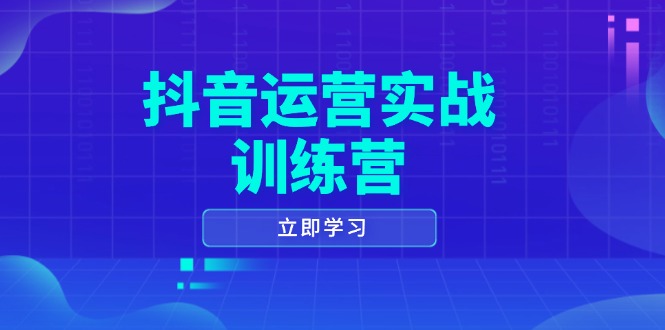 抖音运营实战训练营，0-1打造短视频爆款，涵盖拍摄剪辑、运营推广等全过程-鼎誉项目网