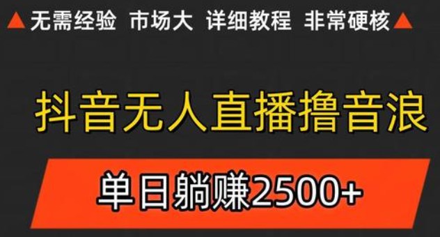 抖音无人直播6.0 简单无脑可矩阵 每天两小时轻松躺赚500+-鼎誉项目网