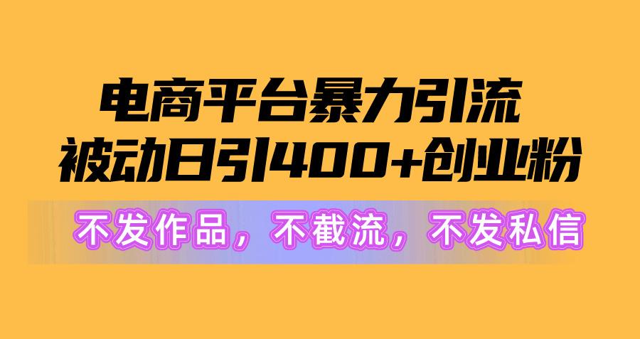 图片[1]-电商平台暴力引流,被动日引400+创业粉不发作品，不截流，不发私信-鼎誉项目网