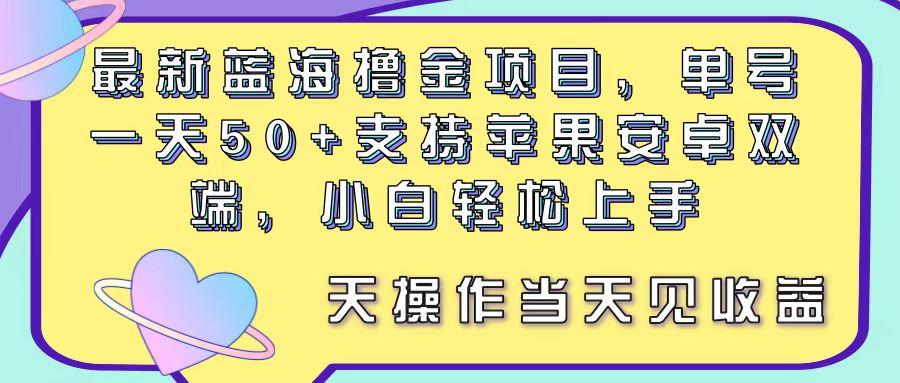 最新蓝海撸金项目，单号一天50+， 支持苹果安卓双端，小白轻松上手 当…-鼎誉项目网